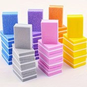 Resim 10 Adet Yaratıcı Mini Kare Çift Taraflı İki Renkli Deniz Tırnağı Taşlama Blokları, Stil Parmağa Özel Törpü 