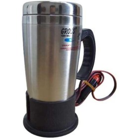 Resim Gross 12 Volt Araç Termosu Ketil Su Isıtıcı Termos 500 ML Krom 