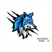 Resim SEÇ Pençe Mavi Kurt Sticker Çok Amaçlı Sticker 