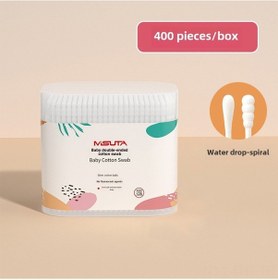 Resim Hangfox Bebek İçin Kulak Burun Temizleme Çubuğu, Pamuklu İki Uçlu Damla + Spiral , 400 Adet Kutulu, Hassas Cilt Dostu 