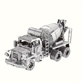 Resim 3D Üç Boyutlu Metal Puzzle Yapıştırıcısız DIY Model Yaratıcı Süs Yüksek Kaliteli Oyuncak Hediye Erkek Arkadaş ve Kız Arkadaş Doğum Günü Hediyesi Noel Hediyesi Mühendislik Araç Mikser Modeli 
