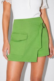 Resim Kadın Sienna Slim Fit Gabardin Şort Etek - Çağla - ÇAĞLA / S 