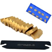 Resim Spb26-3 Kesme Bıçağı Takım Tutucu 26mm 10 Adet Gtn-3 Sp300 Altın Kesici Uçlar Tur 