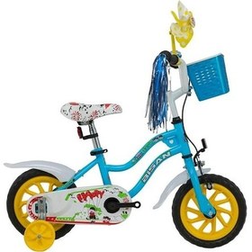 Resim Bisan HAPPY ERKEK ÇOCUK BİSİKLETİ 21CM V 12 JANT AÇIK MAVİ YEŞİL 
