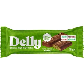 Resim DELLY Çikolata Kaplı Antep Fıstıklı & Kadayıflı Meyveli Bar 35g 