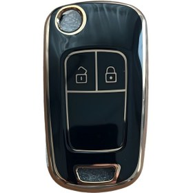 Resim Autohan Keys Astra J, Corsa D, Corsa E, Insignia, Mokka, Meriva Için Akıllı Anahtar Kutusu, Siyah Altın, 2 Düğmeli Anahtar Kılıfı 
