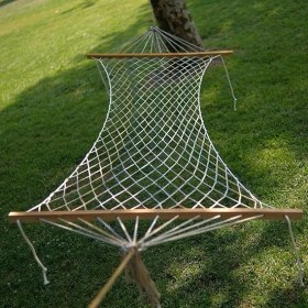 Resim Tek Kişilik Örgülü Polyester Hamak | 95×165 CM, 150 KG Kapasiteli, Bahçe/balkon/kamp Için Ideal Çözüm 