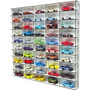 Resim 1/64 Hobi Araba Rafı Beyaz 50'li (Hot Wheels, Matchbox) 