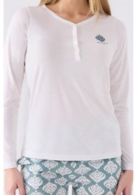 Resim Pierre Cardin 8907 Uzun Kol Kadın Pijama Takımı Krem 