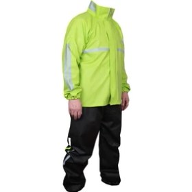 Resim Motosiklet Yağmurluk Takım Prime Neon 0.44MM. Kalın %100 Su Geçirmez Kumaş, Fermuarlı Paça, Gece Parlayan Gerçek Reflektörlü, Güçlendirilmiş Ağaa 