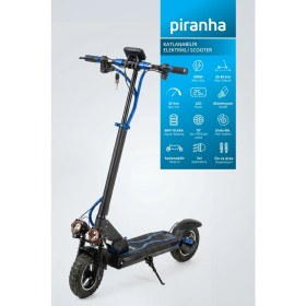 Resim Piranha 5020M 800W Elektrikli Scooter 48V 10.4AH 40 Km Menzil Katlanabilir LED Aydınlatma Sinyal 