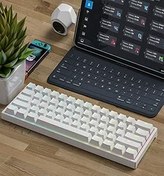 Resim coverzone Leaven K620 Type-C Kablolu Klavye Led RGB 61 Tuşlu RGB Mekanik Oyuncu Işıklı Klavye Ergonomik Tasarım Bilgisayar PC için Gaming Keyboard Beyaz Renk Sarı Switch 