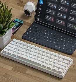 Resim coverzone Leaven K620 Type-C Kablolu Klavye Led RGB 61 Tuşlu RGB Mekanik Oyuncu Işıklı Klavye Ergonomik Tasarım Bilgisayar PC için Gaming Keyboard Beyaz Renk Sarı Switch 
