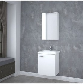 Resim Denko Terra 50 Cm Mdf Banyo Dolabı Takımı Beyaz 