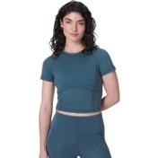 Resim Sweaty Betty All Day Cropped Kadın Mavi Tişört 