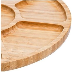 Resim 7 Bölmeli Servis Tabağı, 12" Bambu Parti Meze Tepsisi, Atıştırmalıklar, Meyveler, Sebzeler İçin 7 Bölmeli Yemek Tabağı, Partiler, Tatiller, Aile Yemekleri İçin Mükemmel Açık Gri 