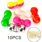 Resim 10 adet Balık Hattı Çıngırakları, Sumak Rig Çıngırakları, Çıngırak Boncukları, Balıkçılık Çift Çıngırak, Taşınabilir Balıkçılık Aksesuarları 