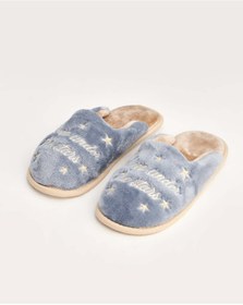 Resim Chirpy Mori- Yazılı Mavi Kadın Ev Terliği 