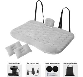 Resim Araç Içi Şişme Yatak- Araba Seyahat ve Kamp Suv ve Binek Araçlara Uygun, Iki Hava Yastıklı 