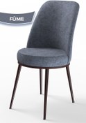 Resim Canisa Concept Dexa Serisi Sandalye Füme Renk- Kahverengi Ayaklı 1.sınıf Mutfak Sandalyesi Silinebilir Kumaş 