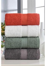Resim 4 Lü El Yüz Havlu Takımı %100 Pamuklu Matiz Yeki Renkli 