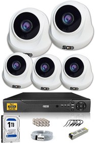 Resim Cepten İzle 1 TB İç 5 Kameralı 5mp Sony Lensli 1080p Fullhd Güvenlik Kamerası Sistemi - D-2026HD-SET5-1TB 
