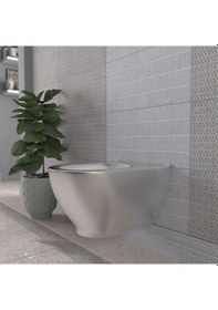 Resim Lucco Garcia 53 CM Asma Klozet İçi Beyaz Dışı Platin 