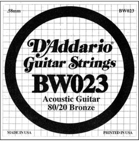 Resim AyrStore D'Addario Bw023 Akustik Tek Tel, 80/20 Bronze Wound, 023, (Sol) Pa 