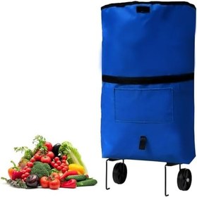 Resim Microcase Tekerlekli Cepli Tasarım Katlanabilir Portatif Pazar Market Arabası Malzeme çantası- AL4966 (Bordo) 