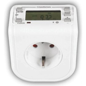 Resim Cata Dijital Zaman Saati Priz Tipi Zaman Ayarlama Saati Beyaz CT-9182 