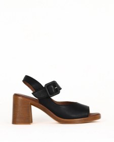 Resim Bueno Shoes Siyah Deri Kadın Topuklu Sandalet 01we3701 