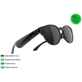 Resim Wiami Akıllı Güneş Gözlüğü - Bluetooth, Sesli Komut Ve Stereo Hoparlör Siyah 