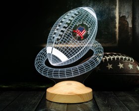 Resim Amerikan Futbolu Topu Hediyesi Led Gece Lambası, Türkiye Korumalı Futbol Ligi Hediyesi, Amerikan Futbolu Hayranlarına Hediye 3 Boyutlu Gece Lambası - Model 2 