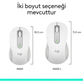 Resim Logitech M650 Signature 910-006255 Beyaz Sessiz Küçük Boy Sağ El Kablosuz Mouse Teşhir 