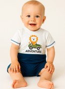 Resim BabyBlue Yazlık Adventure Tulum Salopet Erkek Bebek %100 Pamuklu 