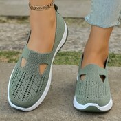 Resim Kadınlar için Nefes Alabilen File Sneakerlar - Rahat Kayma Yürüyüş Ayakkabıları, Yumuşak PVC Taban, Kumaş Tabanlık & Astar, Stabilite Desteği İlkbahar/Yaz Dış Mekan Günlük Kullanım, İlkbahar Yaz Ayakkabıları|Kesik Desenler|Kumaş Üst Ayakkabılar 