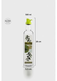 Resim Renga Oslo Desenli 500 Ml Yeşil Kapaklı Cam Yağlık 152006 Yeşil 