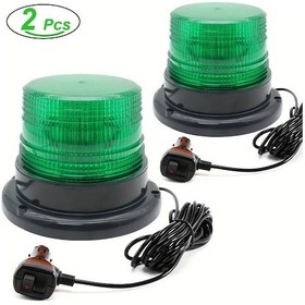 Resim Tongdashop Amber Yeşil Led Beacon Işığı 12 24v Manyetik Tabanlı Güvenlik Aydınlatma Işık Barı 