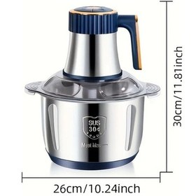 Resim Challenger Mavi Paslanmaz Celik Mutfak Robotu Et Kıyma Makinesi 500w 12000 Rpm Cok Amaclı Kompakt 