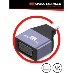Resim Swiss Charger 30051 Type-C'Den Vga Dönüştürücü Adaptör 