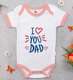 Resim Bitmeyen Kartuş Bk Kids I Love You Dad Tasarımlı Pembe Bebek Body Zıbın-1 