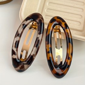 Resim Kadınlar için Tek Parça 14+ Yıl, Fransız Stili Saç Aksesuarı, Leopar Desenli Bahar Kılıfı, Vintage Elegant Alçı Oval Saç Tükâsı 