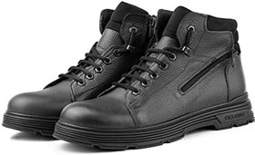 Resim Ankle Hakiki Deri Bağcıklı Kauçuk Taban Erkek Bot, Fermuarlı Bot 