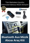 Resim Çok Amaçlı Kablosuz Uyku Modlu 4 Saat Bataryalı Şarjlı Bluetooth Aux Müzik Ses Alıcısı Araç Kiti 