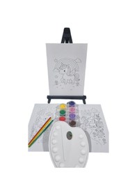 Resim Ark Çizimli Plastik Pres Tuval Seti 18 X 24 Cm Akrilik Boya + Fırça 