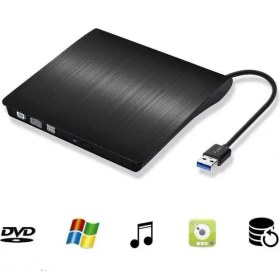 Resim Techtic USB 3.0 Harici Dvdrw Slim External CD DVD Yazıcı Okuyucu Ultra Ince Writer 