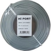 Resim Hi Port 2+1 2x0.22 Folyolu Lüks 100M Cctv Kamera Kablosu 