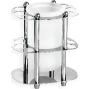 Resim Çelik Banyo Desen Metal Set Üstü Diş Fırçalık Camlı 