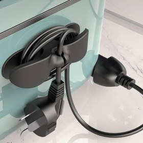 Resim Mena Rise Safestore Yapışkanlı Kablo Düzenleyici Çok Amaçlı Organizer Kablo Sarma Aparatı Siyah 2 Adet 