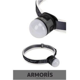 Resim Yeni Nesil Oynar Başlık Mıknatıs Sabitleme Esnek Lastik Cob4 Led 7 Modlu Şarjlı Kafa Kamp Av Lambası Çok Renkli 